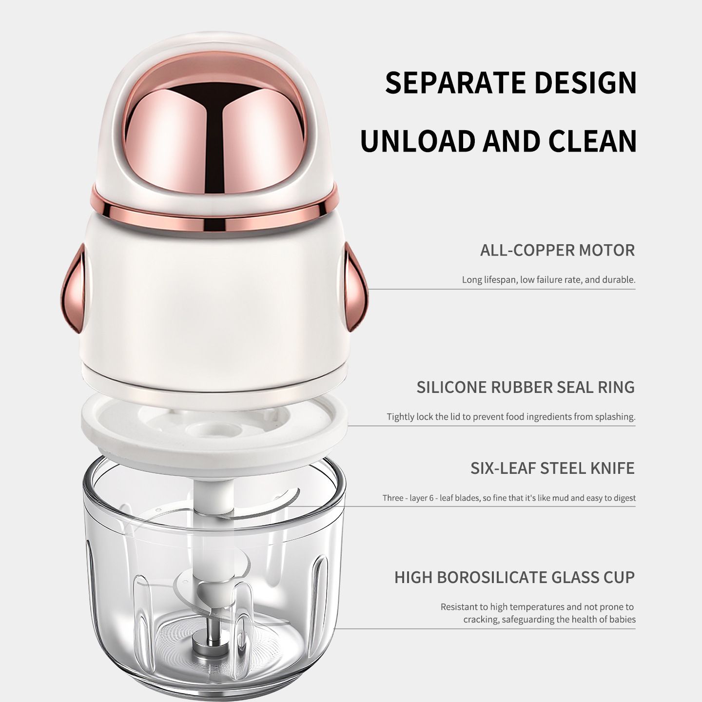 6 blades baby food chooper